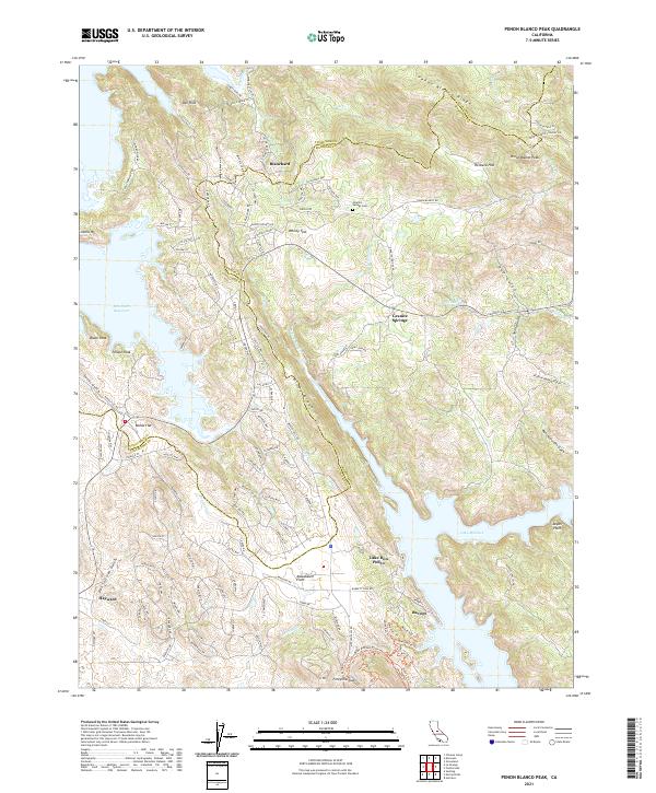 Penon Blanco Peak, CA — USGS 7.5-minute topo (2021)