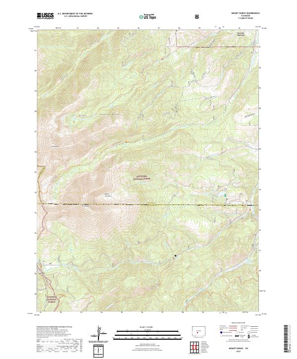 Mount Ouray, CO — USGS 7.5-minute topo (2022)