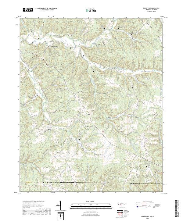 Lowryville, TN-AL — USGS 7.5-minute topo (2022)