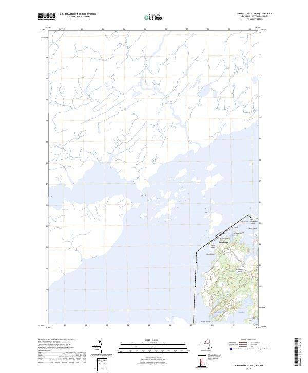 Grindstone Island, NY-ON — USGS 7.5-minute topo (2023)