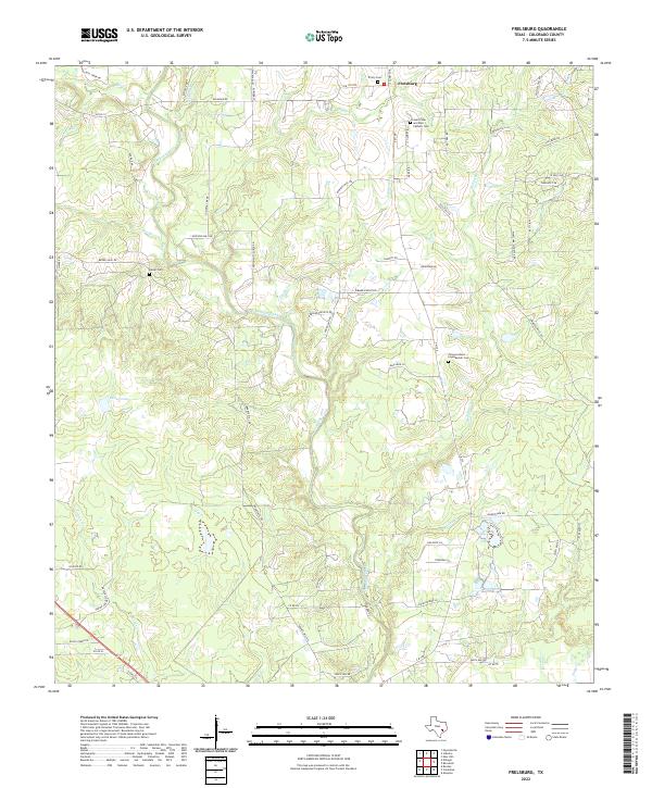 Frelsburg, TX — USGS 7.5-minute topo (2022)