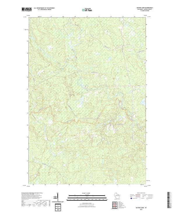Natzke Camp, WI — USGS 7.5-minute topo (2022)