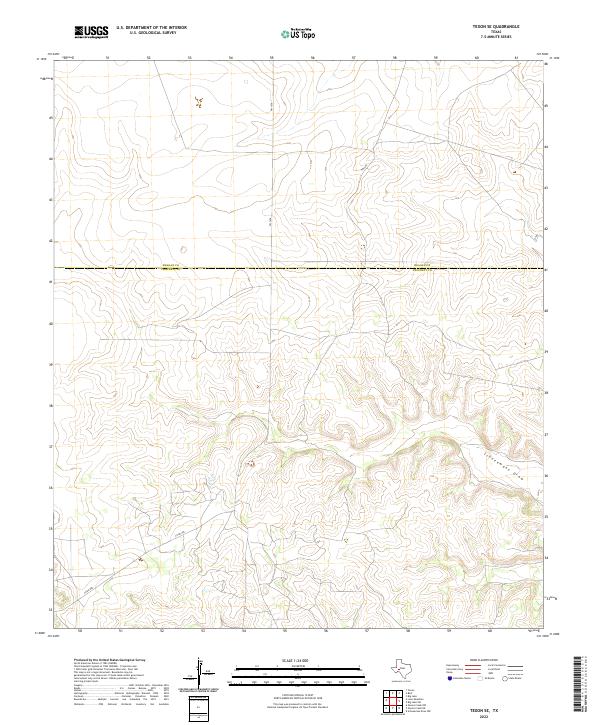 Texon SE, TX — USGS 7.5-minute topo (2022)