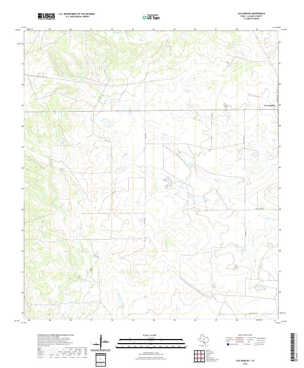 Los Angeles, TX — USGS 7.5-minute topo (2022)