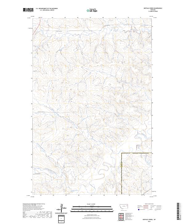 Buffalo Creek, MT — USGS 7.5-minute topo (2024)