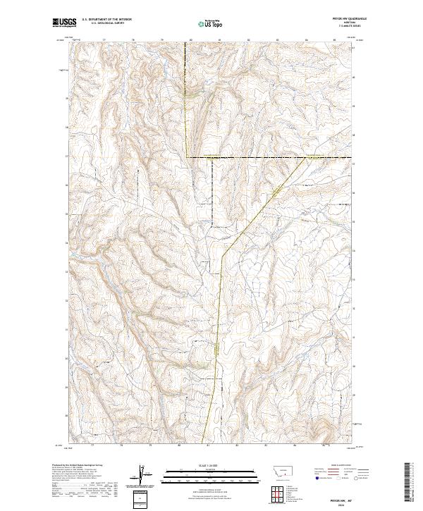 Pryor NW, MT — USGS 7.5-minute topo (2024)