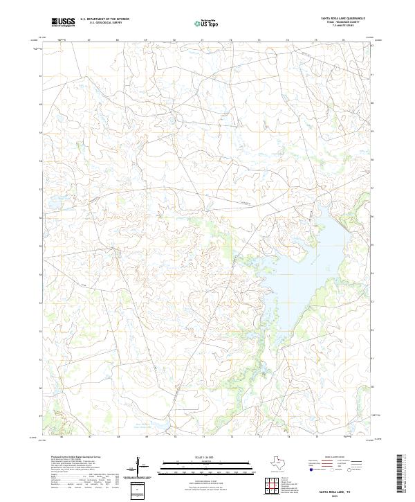 Santa Rosa Lake, TX — USGS 7.5-minute topo (2022)