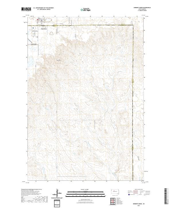Herbert Creek, SD — USGS 7.5-minute topo (2021)