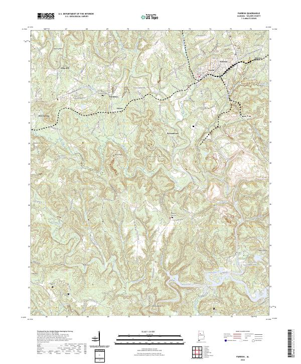 Parrish, AL — USGS 7.5-minute topo (2024)