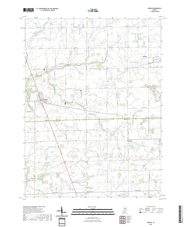 Kirklin, IN — USGS 7.5-minute topo (2022)