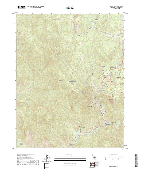Giant Forest, CA — USGS 7.5-minute topo (2021)