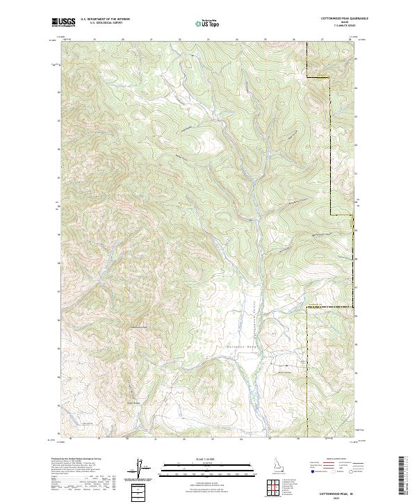 Cottonwood Peak, ID — USGS 7.5-minute topo (2023)