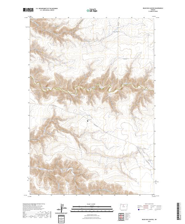 Dead Dog Canyon, OR — USGS 7.5-minute topo (2023)