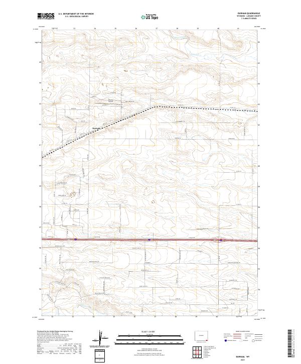 Durham, WY — USGS 7.5-minute topo (2021)