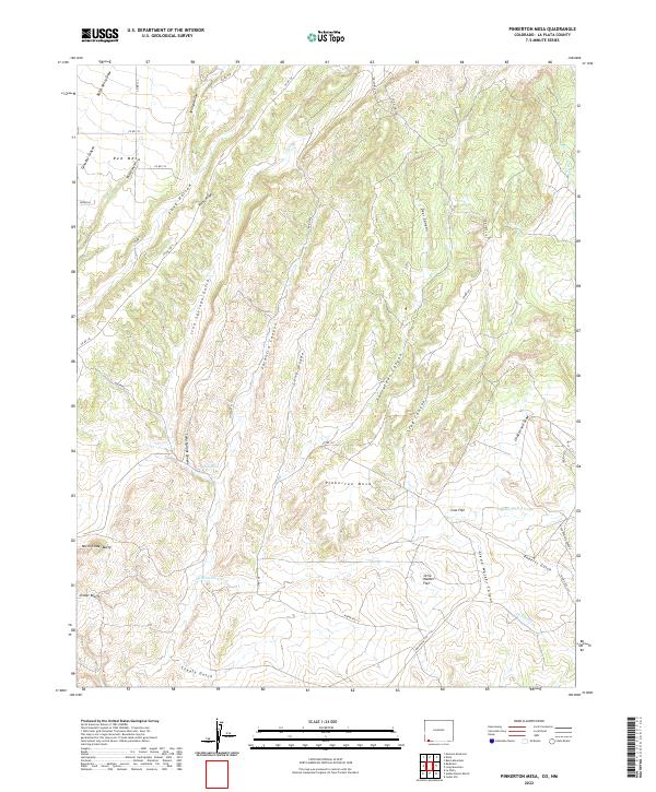 Pinkerton Mesa, CO-NM — USGS 7.5-minute topo (2022)