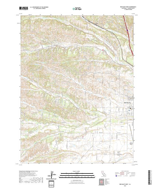 Red Bluff West, CA — USGS 7.5-minute topo (2022)