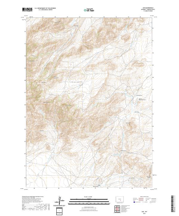 Leo, WY — USGS 7.5-minute topo (2021)