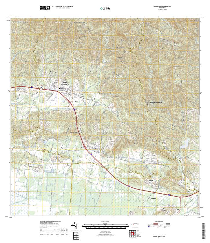 Sabana Grande, PR — USGS 7.5-minute topo (2024)