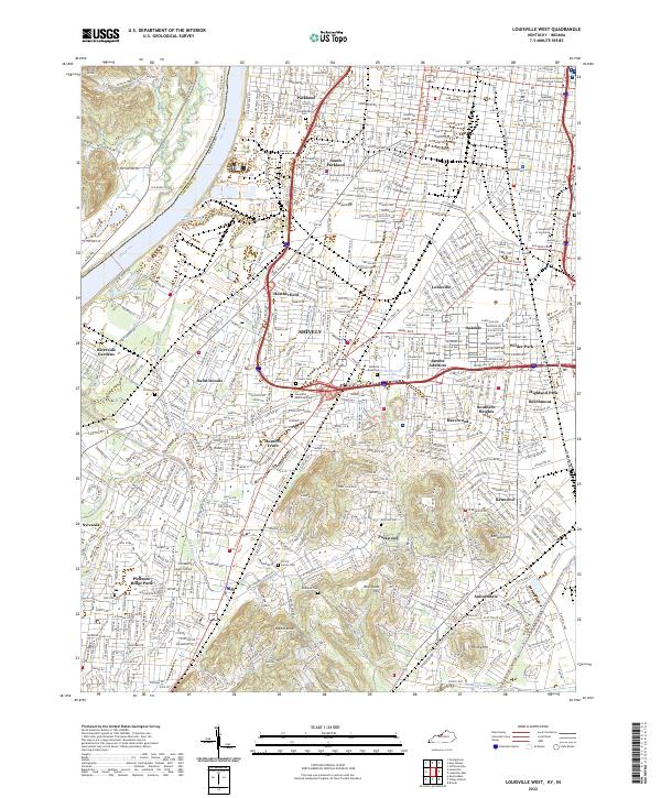Louisville West, KY-IN — USGS 7.5-minute topo (2022)