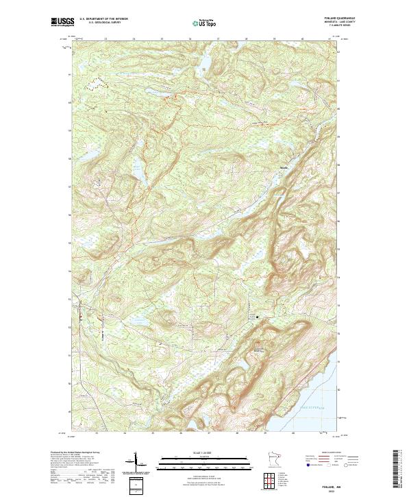 Finland, MN — USGS 7.5-minute topo (2022)