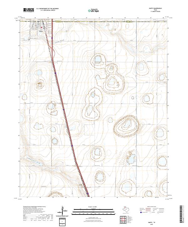Happy, TX — USGS 7.5-minute topo (2022)