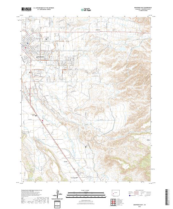 Montrose East, CO — USGS 7.5-minute topo (2022)