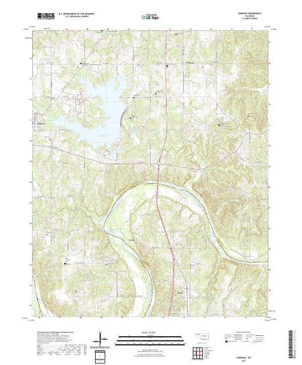 Vamoosa, OK — USGS 7.5-minute topo (2022)