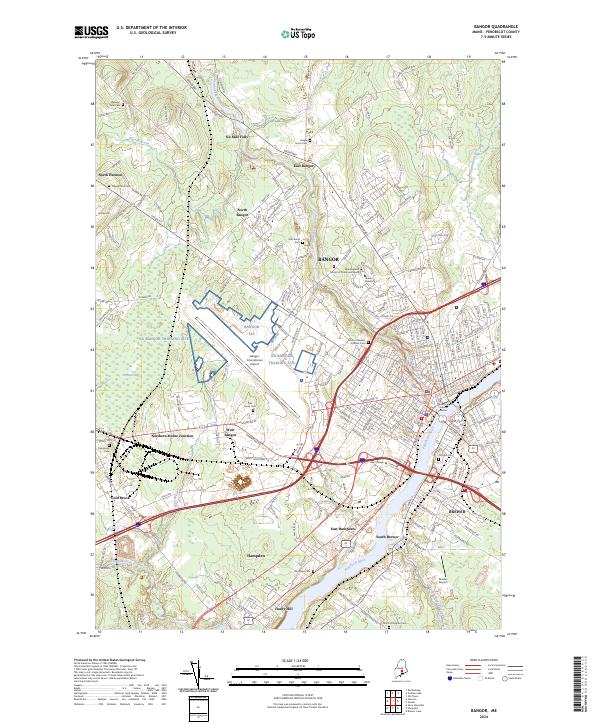 Bangor, ME — USGS 7.5-minute topo (2024)