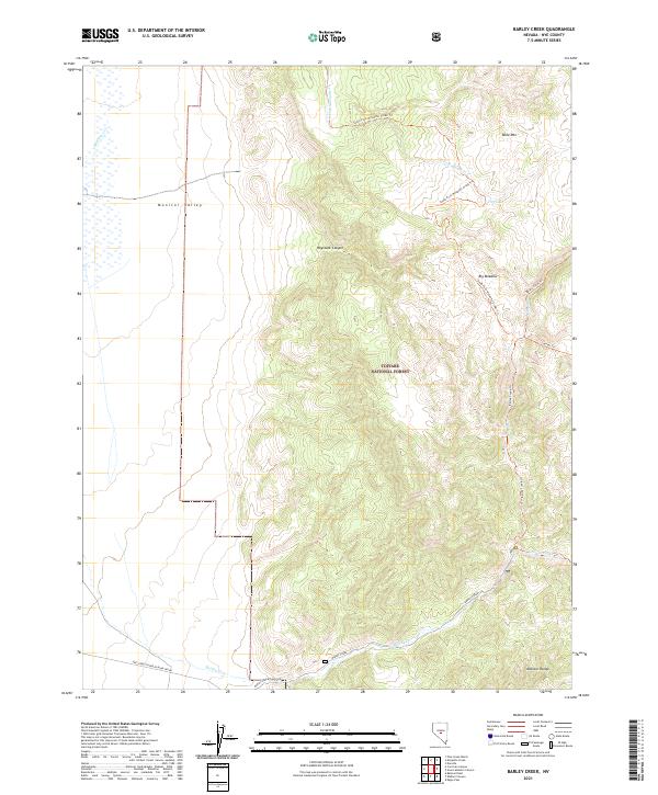 Barley Creek, NV — USGS 7.5-minute topo (2021)