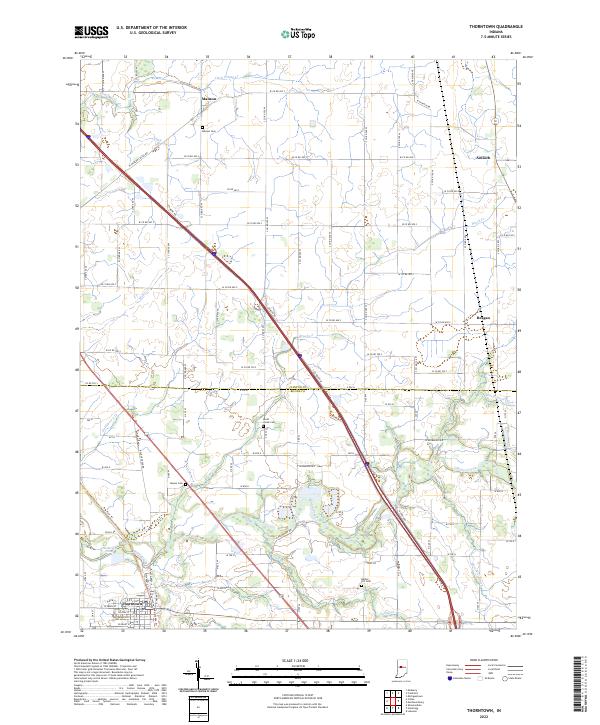 Thorntown, IN — USGS 7.5-minute topo (2022)