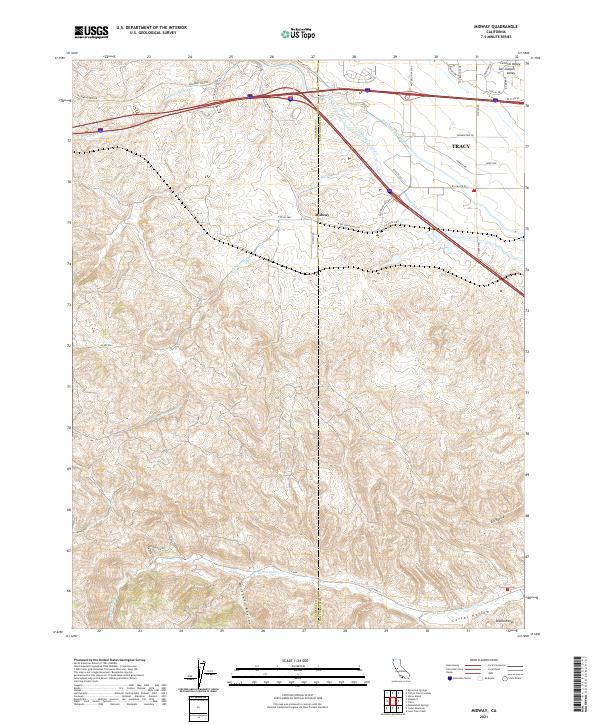 Midway, CA — USGS 7.5-minute topo (2021)