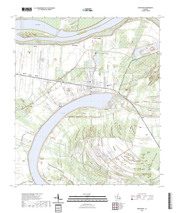 New Roads, LA — USGS 7.5-minute topo (2024)