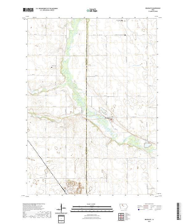 Bradgate, IA — USGS 7.5-minute topo (2022)