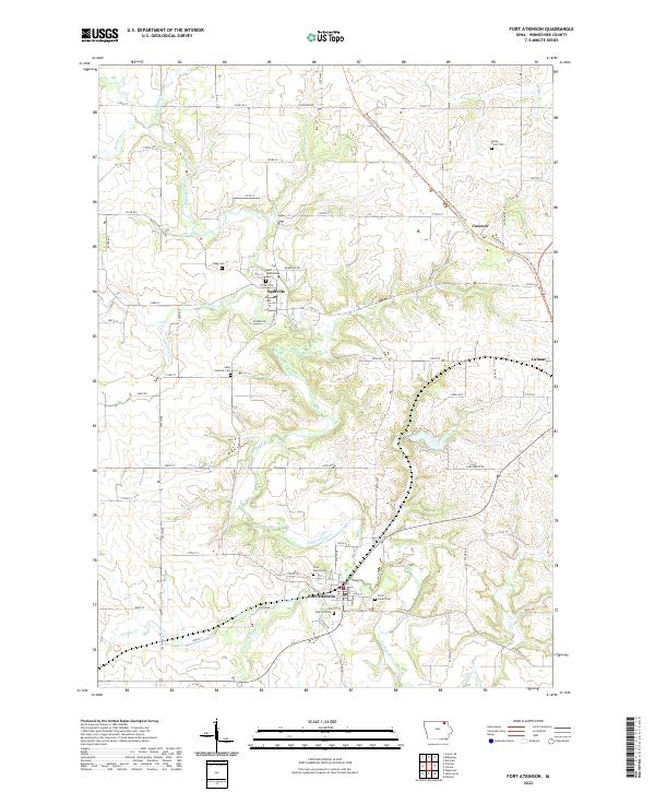 Fort Atkinson, IA — USGS 7.5-minute topo (2022)