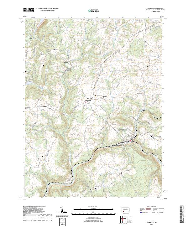 Rockwood, PA — USGS 7.5-minute topo (2023)