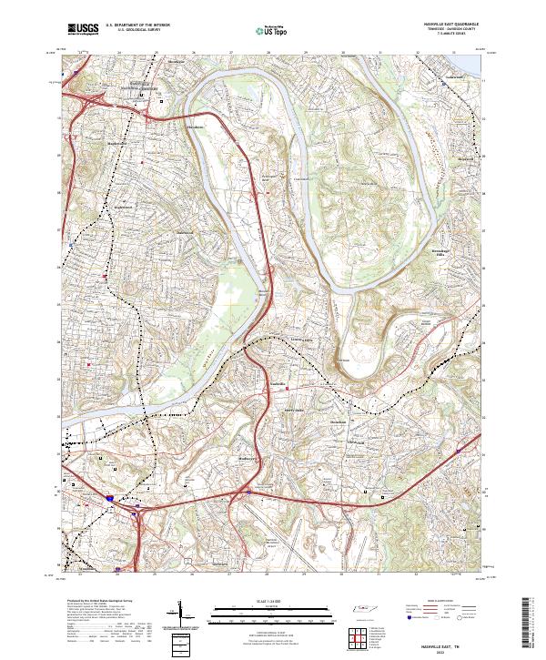 Nashville East, TN — USGS 7.5-minute topo (2022)