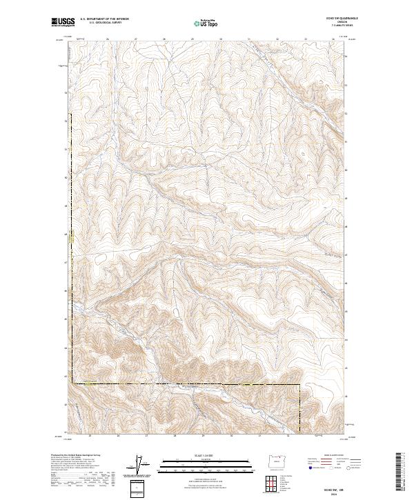Echo SW, OR — USGS 7.5-minute topo (2024)