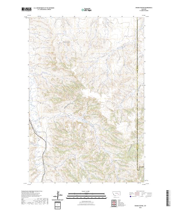 Woods Water, MT — USGS 7.5-minute topo (2024)