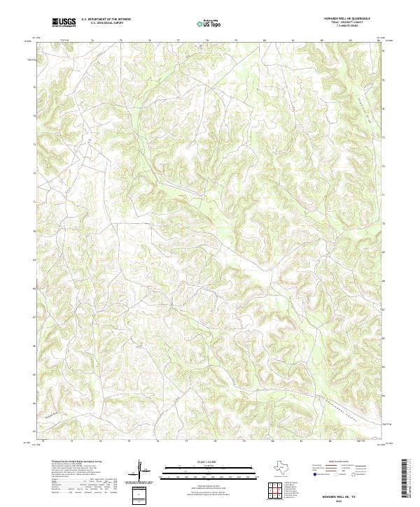 Howards Well NE, TX — USGS 7.5-minute topo (2022)