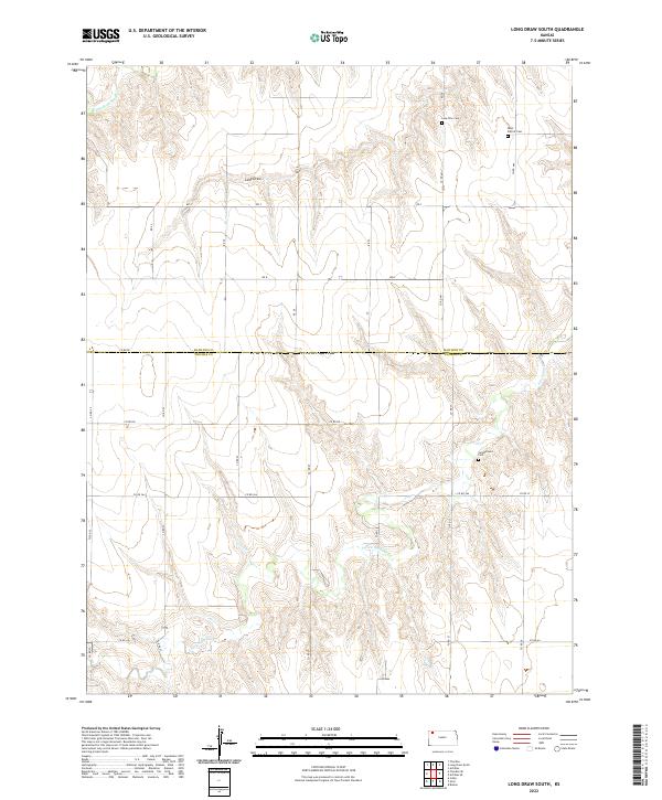 Long Draw South, KS — USGS 7.5-minute topo (2022)