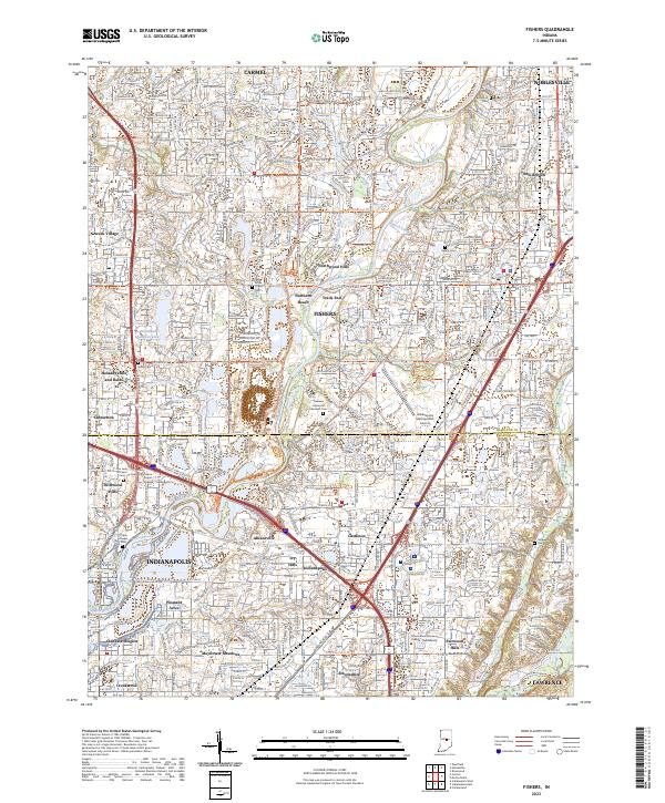 Fishers, IN — USGS 7.5-minute topo (2023)