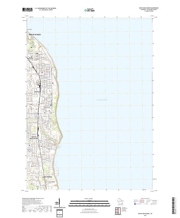 South Milwaukee, WI — USGS 7.5-minute topo (2022)