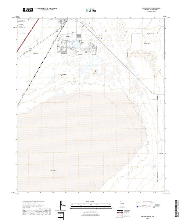 Willcox South, AZ — USGS 7.5-minute topo (2021)