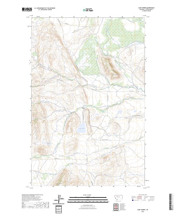 Lake Theboe, MT — USGS 7.5-minute topo (2024)
