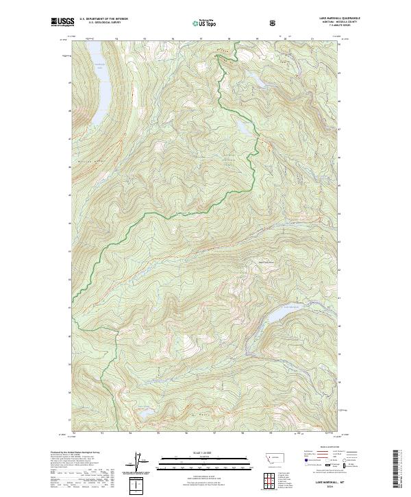 Lake Marshall, MT — USGS 7.5-minute topo (2024)