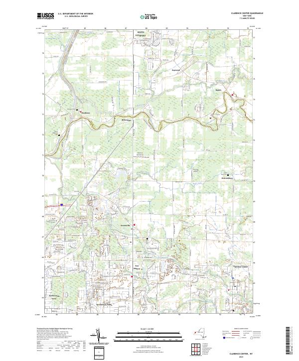 Clarence Center, NY — USGS 7.5-minute topo (2023)