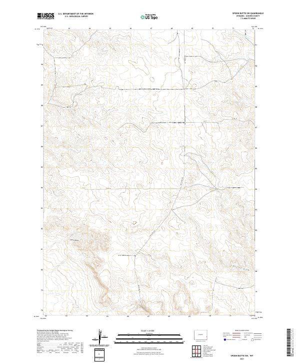 Spoon Butte SW, WY — USGS 7.5-minute topo (2021)
