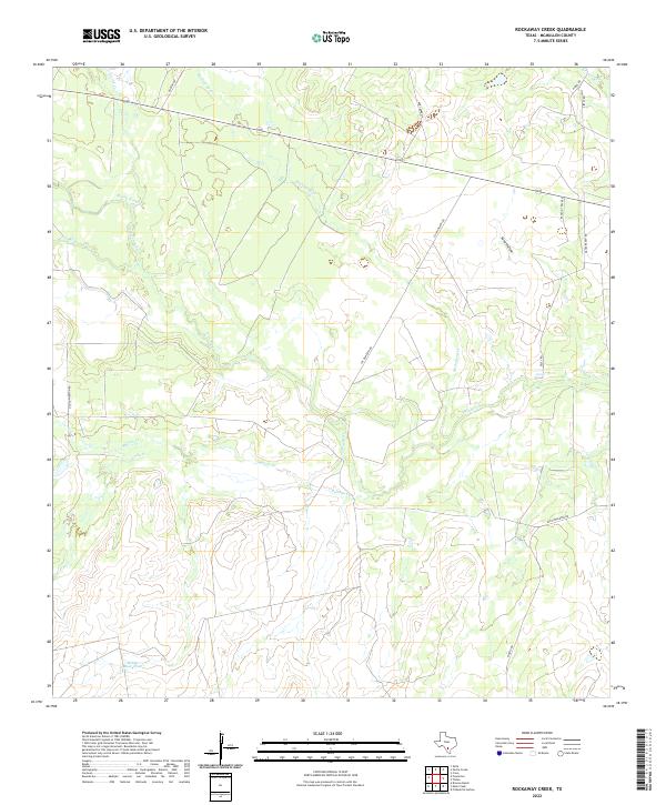 Rockaway Creek, TX — USGS 7.5-minute topo (2022)