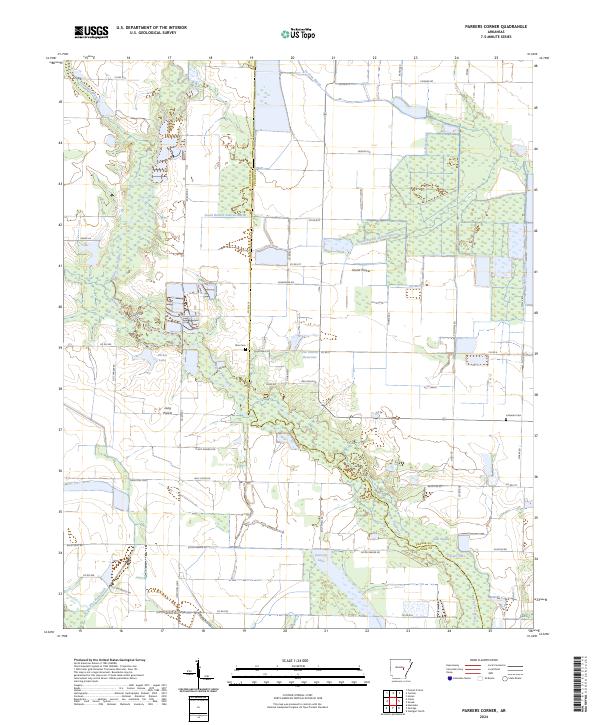 Parkers Corner, AR — USGS 7.5-minute topo (2024)