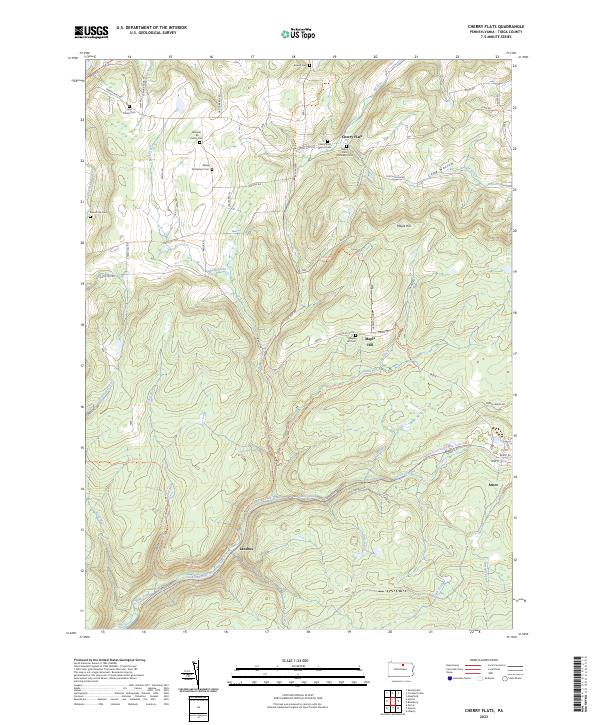 Cherry Flats, PA — USGS 7.5-minute topo (2023)